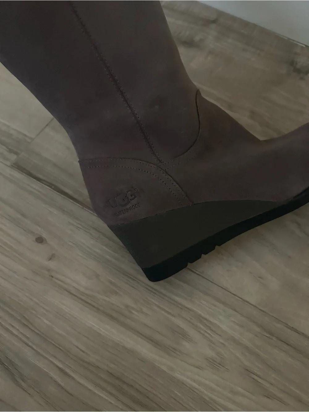 UGG Tall Over-the-Knee Taupe Suede Boots